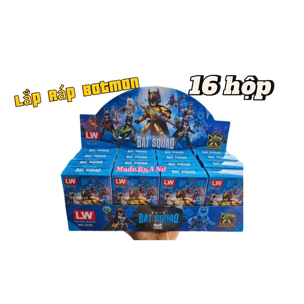 Khay 16 Hộp Lắp Ráp Siêu Anh Hùng BatMan Đồ Chơi Lắp Ghép BatMan
