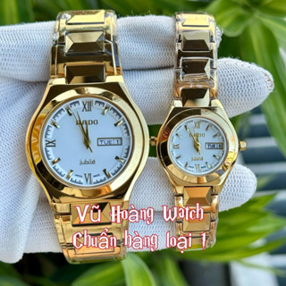 Đồng hồ cặp RD dây thép bọc đá ceramic sang xịn. Kính sapphire. Máy pin Nhật. Chống nước