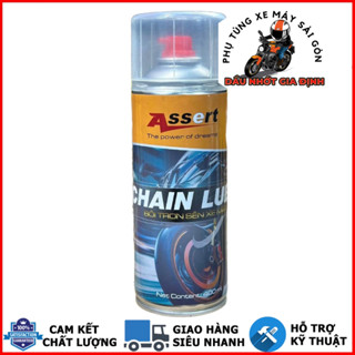 Xịt dưỡng sên mở bò xanh Assert Chain Lube 400ML chống văng