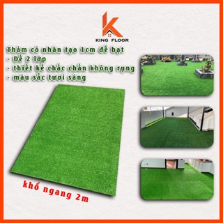 Thảm cỏ nhân tạo 1cm đế 2 lớp, trang trí chậu cây, sân vườn