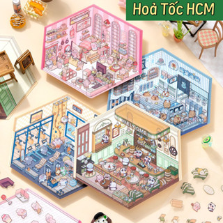 [Hoả Tốc HCM] 3D Sticker Phong Cảnh Bộ 3 Miếng Hình Dán Đa Tầng Chống Nước – Chủ Đề Dễ Thương / Dán Sổ / DIY Trang Trí