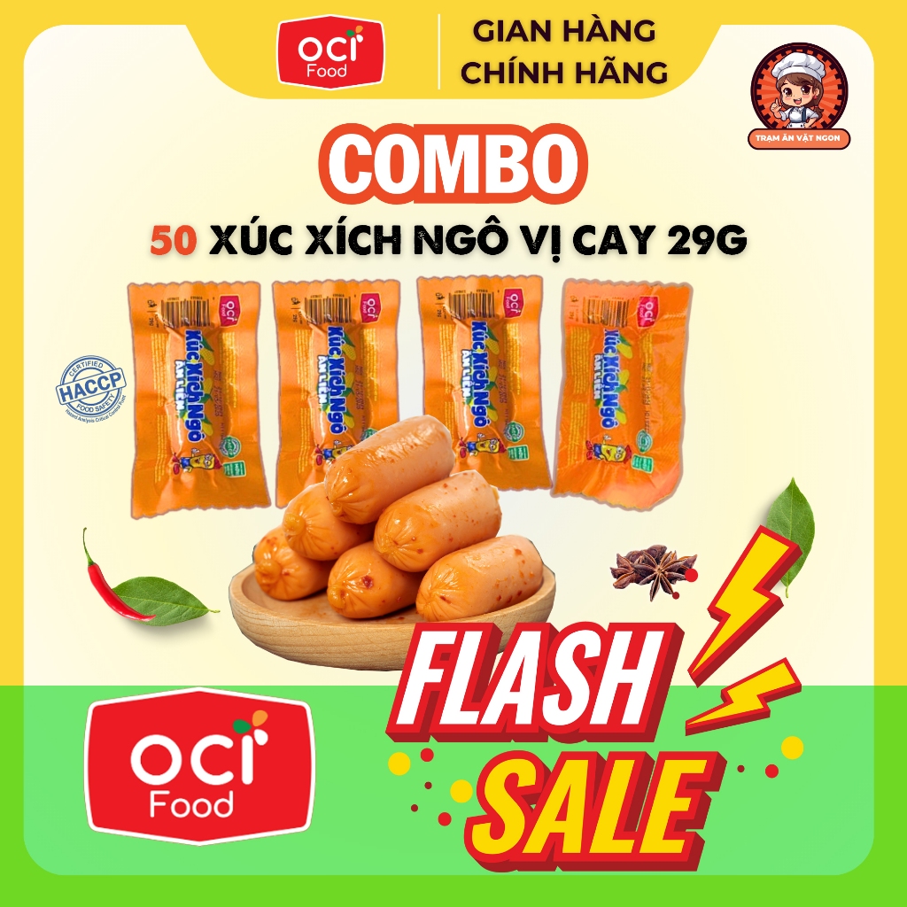 ( Giá sỉ) Combo 50 xúc xích ngô 29g ăn liền thơm ngon, xúc xích bắp kèm quà tặng 5 xúc xích ngô 22g