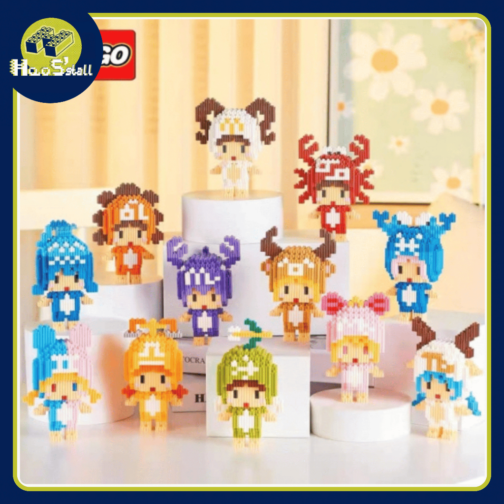 Bộ đồ chơi lắp ghép 12 Cung Hoàng Đạo (Mini Chibi) - Mô hình 3D LINKGO Nanoblock