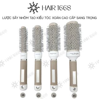 Lược tròn sấy, lô sấy ống nhôm tóc tạo kiểu uốn mái, tạo kiểu uốn phồng tóc có nhiều size