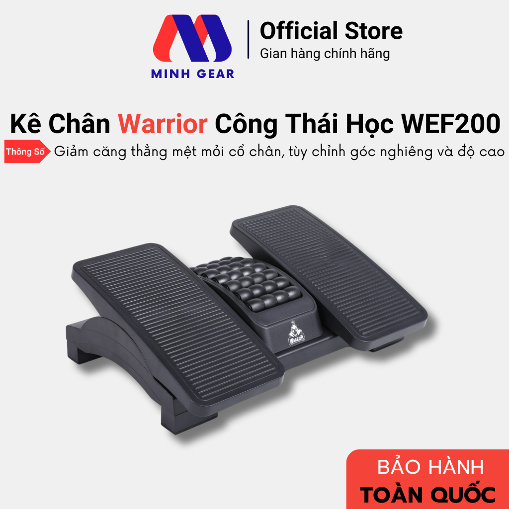 Kê chân công thái học WARRIOR Ergonomic Footrest  WEF200 - Hàng Chính Hãng