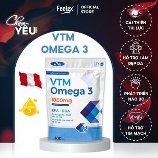 Viên uống dầu cá VTM Omega 3 hỗ trợ não bộ và thị lực - gói 100 viên 