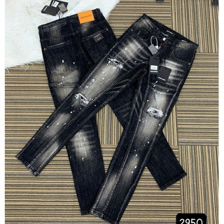 quần bò jean nam dài xanh đen rách kiểu amiri đẹp mẫu mới hot,chất jean co giãn bền màu giá tốt KAYSTORE