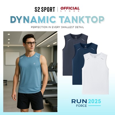 Áo tanktop thể thao nam S2 SPORT cổ tròn vân gỗ EX COOL thoáng mát, không nhăn co giãn - STT08