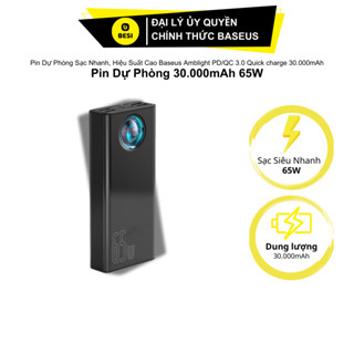  Pin Sạc Dự Phòng Baseus Amblight 65W 30000mAh | 5 Cổng Sạc Ra Hỗ Trợ Sạc Nhanh PD & QC 3.0 