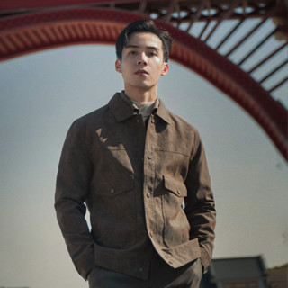 Áo khoác da nam Polido cổ đức Hàn Quốc đứng form dáng ấm áp kiểu dáng