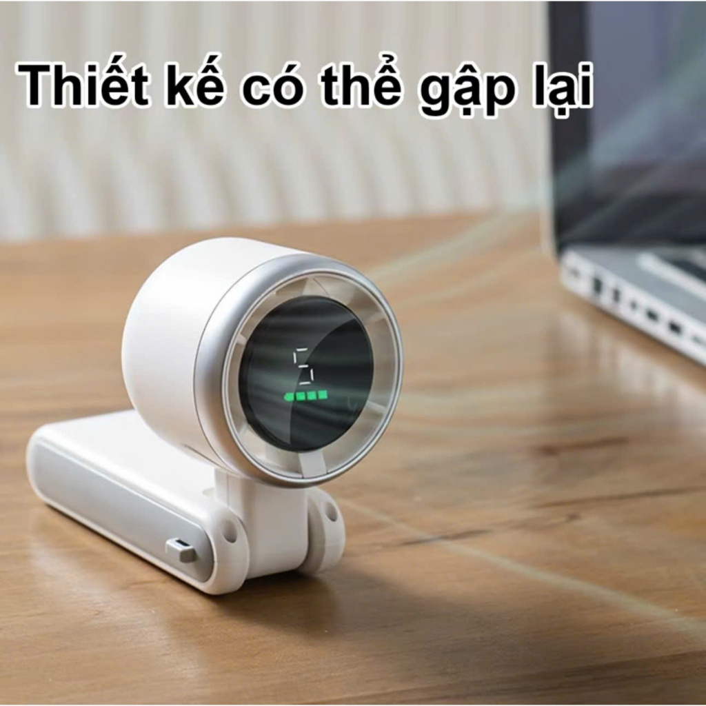 Quạt mini cầm tay MG9 dung lượng pin 4000mAh 5 cấp độ gió quạt tích điện có thể gấp gọn màn hình hiển thị pin tuabin gió | BigBuy360 - bigbuy360.vn