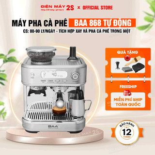   HCM-Hàng sẵn  Máy Pha Cafe Máy Pha Cà Phê BAA 868 Tự Động BAA 969 Công Suất 120-150 Ly - Kinh Doanh Quán Cà Phê Nhỏ 