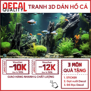  Tranh 3d dán bể cá cảnh thuỷ sinh có sẵn keo dán - Nhiều kích thước - Decalquality.store 