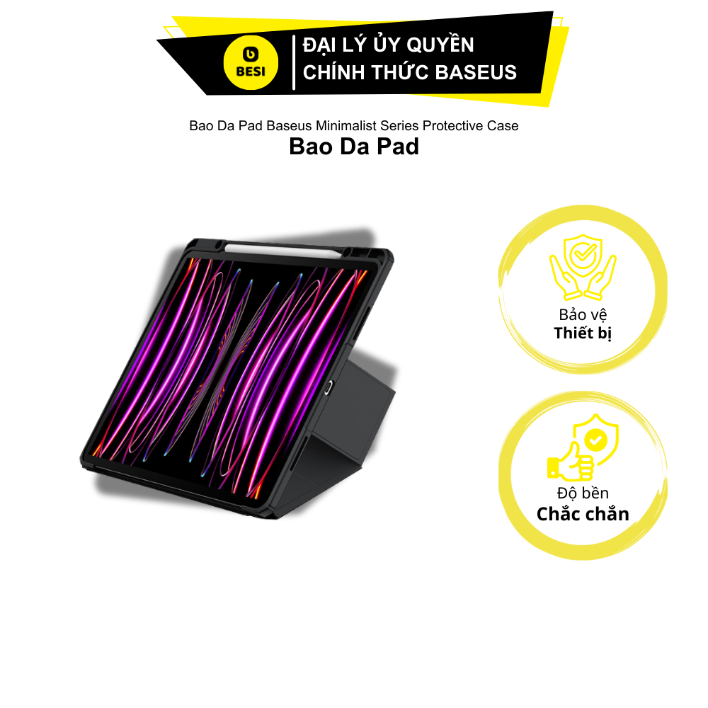 Ốp Lưng Baseus Minimalist Gấp Đa Năng Cho Pad | Siêu Mỏng Nhẹ, Chống Va Đập, Kèm Khe Cắm Bút