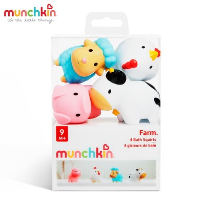 Bộ đồ chơi 4 sinh vật nông trại Munchkin chất liệu cao su an toàn