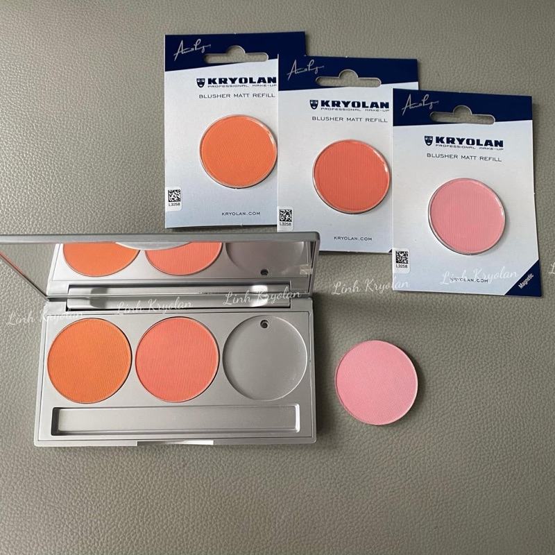 Má hồng Kryolan bảng 3 màu