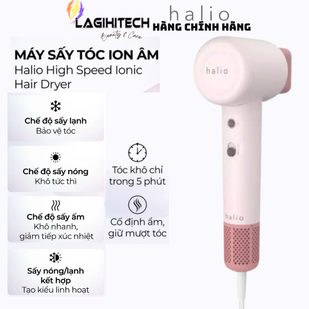 [LIVE] Máy Sấy Tóc Halio High Speed Ionic Hair Dryer - Hàng Chính Hãng