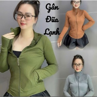 Áo Khoác Nữ Gân Đũa Lạnh Cổ Lọ, 4 túi. Treding xu hướng áo khoác ủ kem Mã ĐŨA CỔ