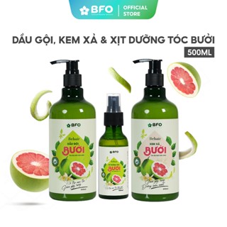 Combo Dầu Gội & Dầu Xả 500ml & Xịt Dưỡng Tóc 100ml Tinh Dầu Bưởi Kích Thích Mọc Tóc, Phục Hồi Tóc BFO Behair