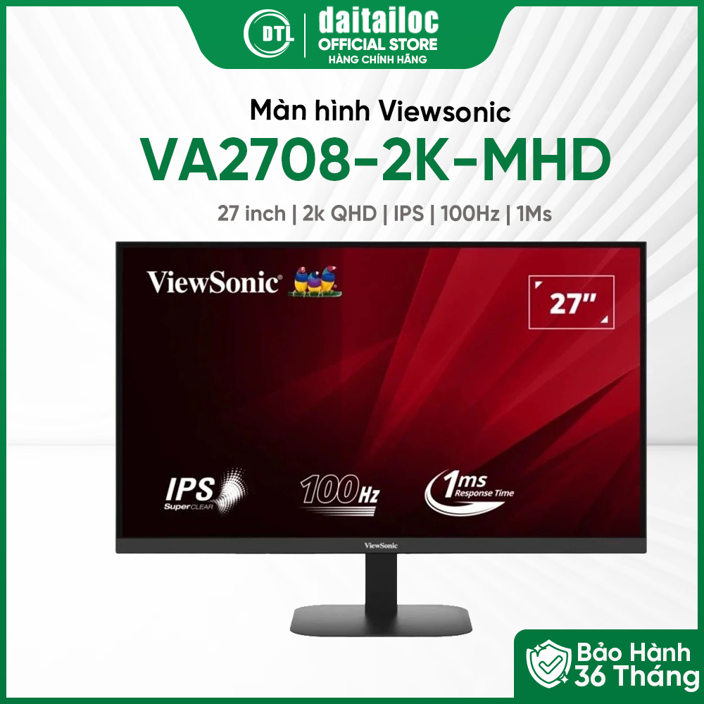 Màn hình Viewsonic VA2708-2K-MHD 27 inch 2k QHD IPS 100Hz 1Ms | Chính Hãng | Bảo hành 36 tháng
