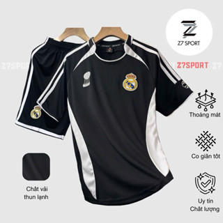 Bộ quần áo bóng đá REAL RETRO 2006 logo THÊU vải Thun lạnh cao cấp loại I Top Sport