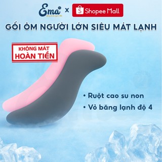 Gối ôm người lớn siêu mát lạnh EMA chất liệu cao su non nguyên khối dài 110cm - Không mát hoàn tiền