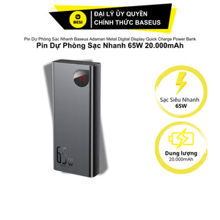  Sạc Dự Phòng Baseus Adaman 65W 20000mAh | Sạc Nhanh Laptop Macbook Điện Thoại 