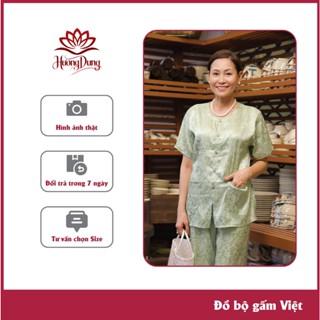 Set Đồ Bộ Trung Niên Nữ Cao Cấp Chất Liệu Gấm Lụa Loại 1 Không Nhăn Không Xù- HƯƠNG DUNG STORE