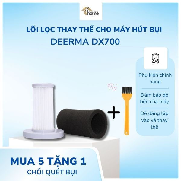 Sét 4 lõi lọc cho máy hút bụi xiaomi Deerma DX700 DX700S_Phụ kiện In Home