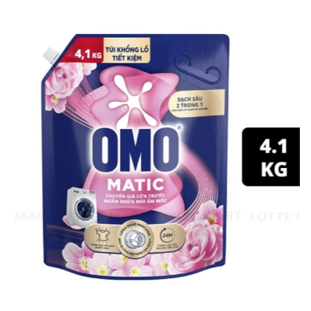 Nước Giặt OMO Matic Cửa Trước Ngăn Ngừa Mùi Ẩm Mốc Túi 4.1kg