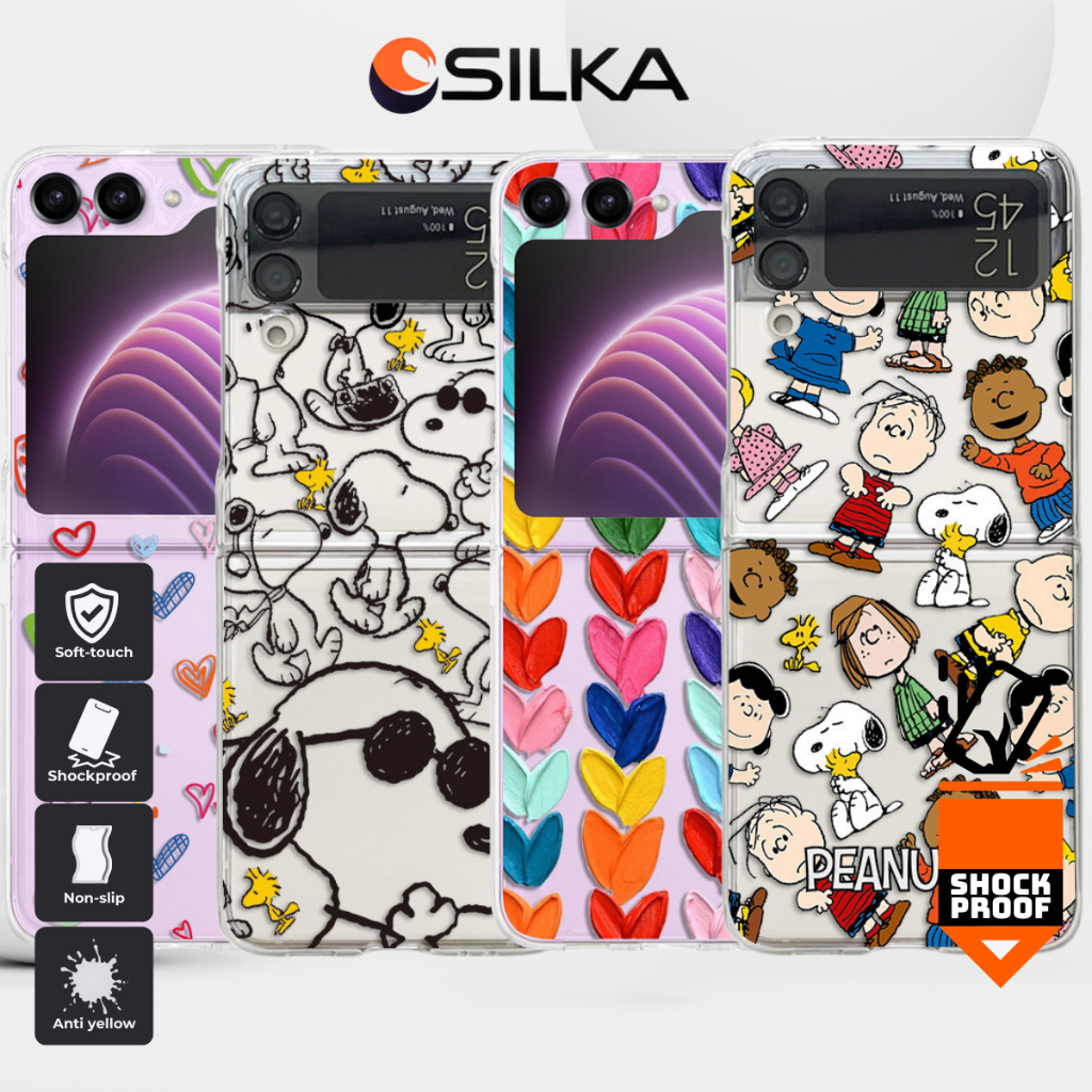 Ốp lưng Samsung Z Flip 6 Flip 5 Z flip 4 Z Flip 3 ốp điện thoại chó Snoopdy có khóa cho Z flip5 Z fl