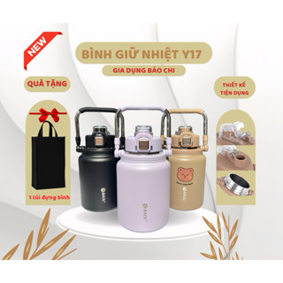 Bình Giữ Nhiệt Baol Mẫu Mới Y17 Dung Tích 1200-1500-1800l Có Ống Hút, Tặng túi đựng bình, Giữ lạnh 20 tiếng