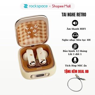Tai nghe không dây nhét tai bluetooth Rockspace Retro TWS có mic  độ trễ âm cực thấp bảo hành 1 năm