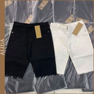 Quần lửng nữ căn bản, Quần Jeans ngố rách nữ, Quần Bò lửng rách, Co dãn ôm body Big Size