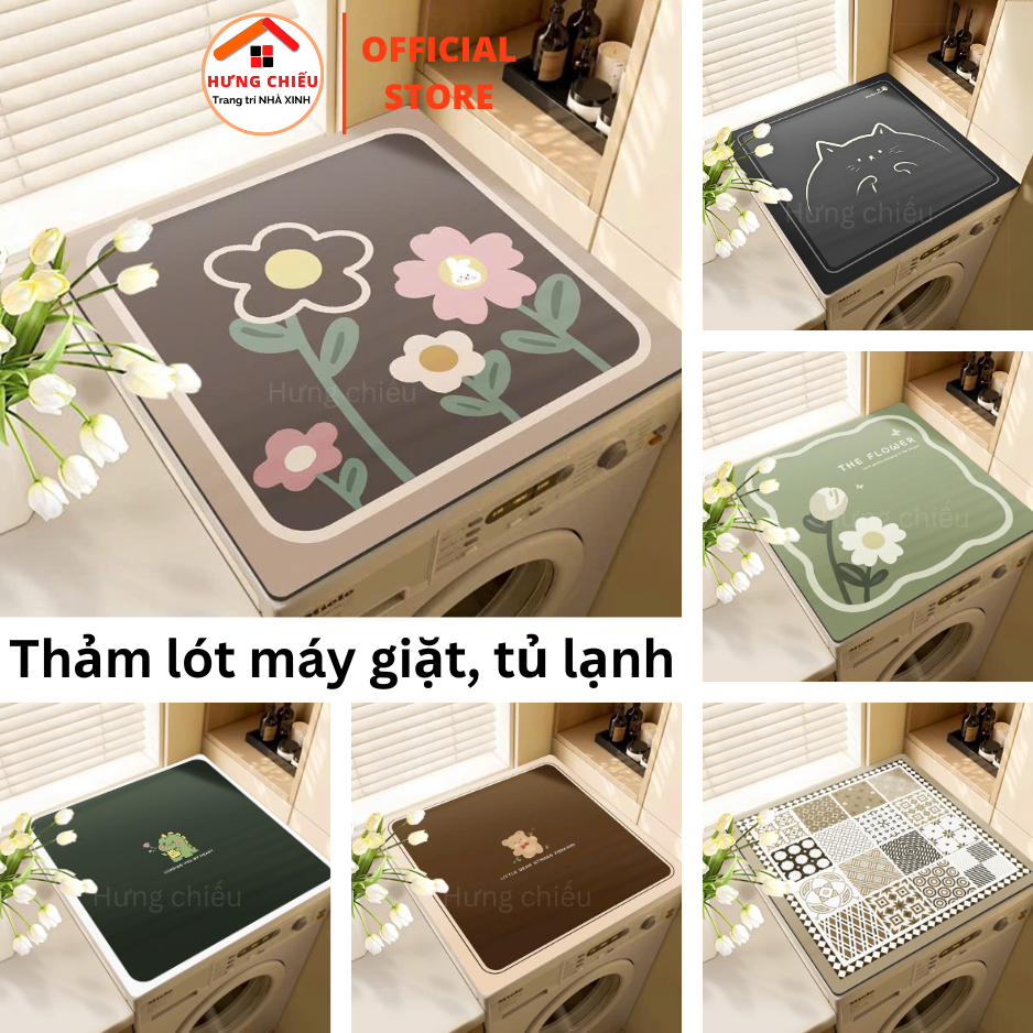Thảm lót máy giặt, tủ lạnh, bảo vệ máy giặt, chống bụi bẩn - Hưng Chiếu