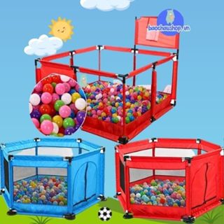 🎉𝑻𝒂̣̆𝒏𝒈 10 𝑩𝒐́𝒏𝒈🎉Quây bóng, nhà bóng hình vuông 1m25x1m25 có rổ+quây lục.100% HÀNG KHUNG INOX