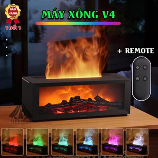 [Có Remote] Máy Xông Tinh Dầu Ngọn Lửa V4 Có Remote, Kiểu Lò Sưởi LED Nhiều Màu Sắc, Máy Khuếch Tán Tinh Dầu