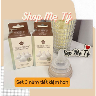 ( LẺ 1 NÚM) Núm ti bình sữa Green Finger BebeGrow Hàn quốc, siêu mềm 2 van khí Greenfinger (lắp vừa bình moyuum )