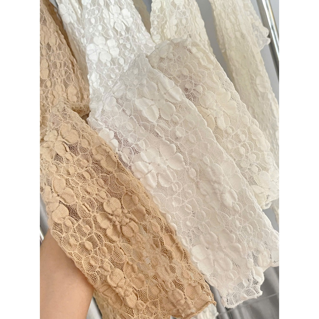 Áo cardigan mỏng ren hoa dáng lửng Ha25_BÈO Haluu Store thích hợp khoác ngoài cho mùa hè | BigBuy360 - bigbuy360.vn
