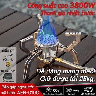 Bếp ga du lịch mini [TẶNG DÂY DẪN GA ] dã ngoại gấp gọn đa năng tiện lợi, có van điều chỉnh ga cao