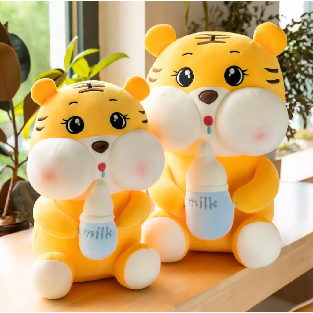 Gấu Bông Hổ Ôm Bình Sữa - Hổ Nhồi Bông Cao Cấp