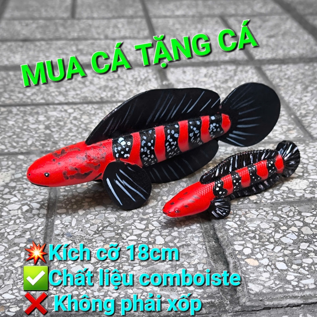 Cây kè Cá Kè Cá Lóc 18cm COMBOSITE Nhìn Là Mê Giúp cá sung hơn quẩy banh nóc