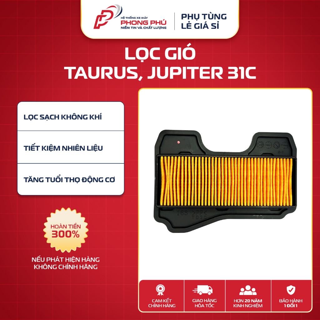 Lọc Gió xe số TAURUS, JUPITER 31C(jupi siêu nhân)  - Chính Hãng YAMAHA-16SE445010