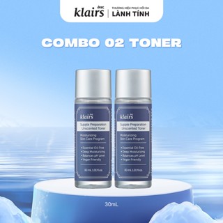 Combo 2 Nước hoa hồng Dear Klairs Supple Preparation Toner mini 30ml