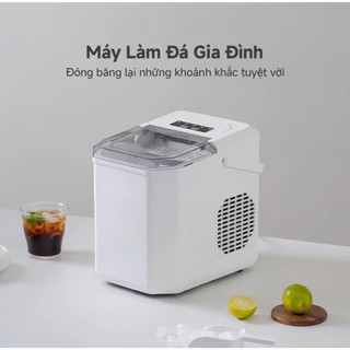 [hoả tốc HCM] máy làm đá viên mini HECCI HOME siêu tốc trong 6 phút, sản xuất đá 1 ngày 13-15kg đá