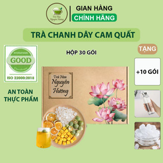[30 Gói tặng 10] Trà Chanh Dây Cam Quất Tặng Bình Thủy Tinh và 50GR Đường - Trà Hoa Nguyên Hương
