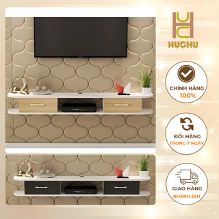 Kệ tivi treo tường phòng khách hiện đại gỗ MDF 2 ngăn tủ để đồ tiết kiệm diện tích