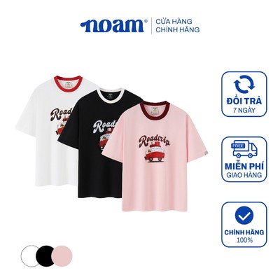 Áo thun Form rộng NOAM Nafox’s Roadtrip 100% Cotton 280GSM - Màu Hồng