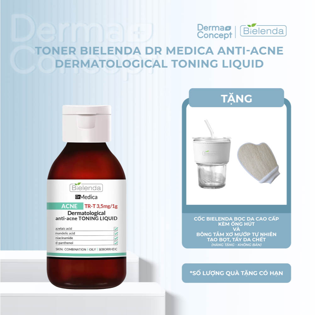 Toner Bielenda Dr Medica Anti-acne Dermatological làm sạch sâu, phục hồi da và giảm mụn 250ml