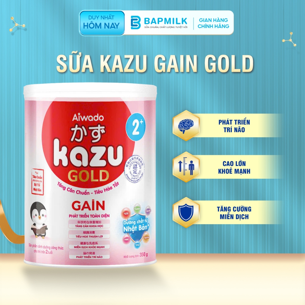 Sữa Kazu Gain Gold - Phát triển trí não, tiêu hóa khỏe mạnh [Date mới nhất 2028]